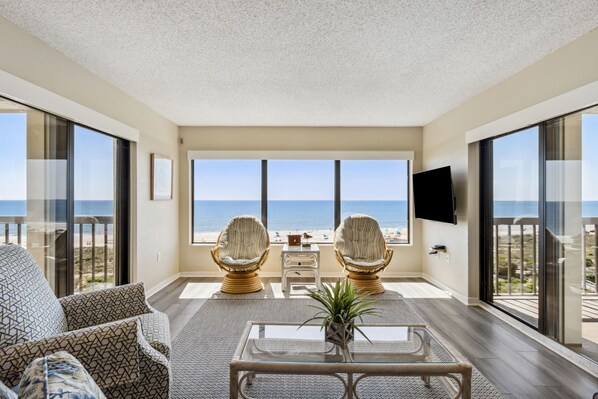 TV - Direct Oceanfront | Penthouse | Completely Renovated 7th Floor Condo | Double Balconies (Fernandina Beach)