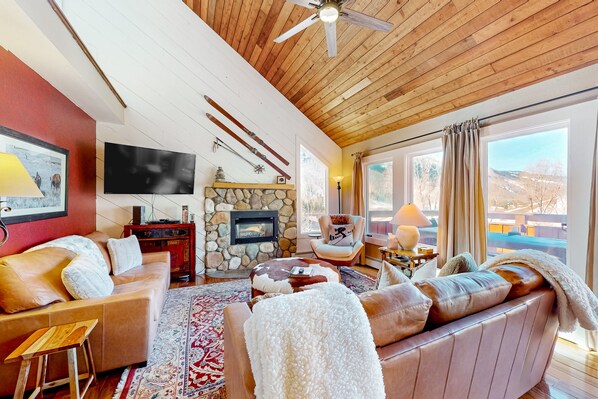 TV, caminetto, lettore DVD