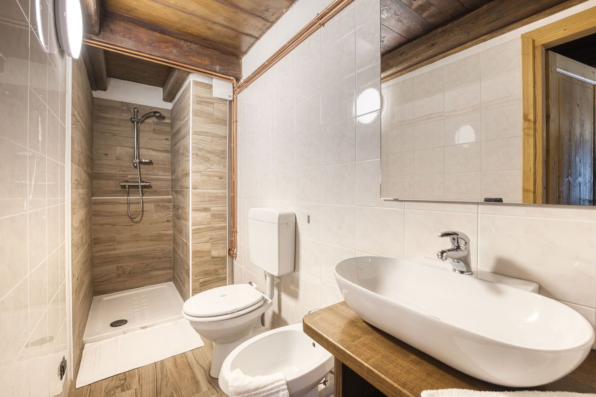 Dusche, Haartrockner, Bidet, Handtücher