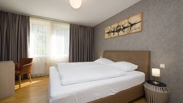 Apartemen | 2 kamar tidur, setrika/meja setrika, Wi-Fi gratis, dan seprai linen