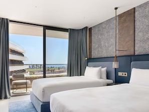 Captivate Twin Marina View | 1 bedroom, Egyptian cotton sheets, premium bedding, down duvets