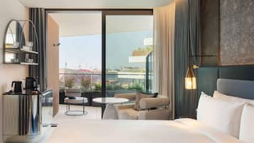 Habitación, 2 habitaciones, vistas al puerto deportivo | Sábanas de algodón egipcio y ropa de cama de alta calidad