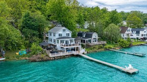 Exterior - Lakefront | Hot Tub | 10 Guest | Dock + Kayaks (Seneca Falls)