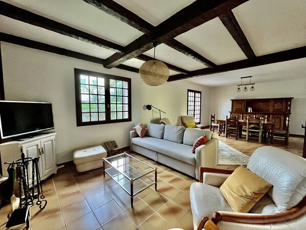 TV, fireplace, books, stereo - Village Center House, 15 minutes from the Beach and Close to the Rivers (Sari-Solenzara)