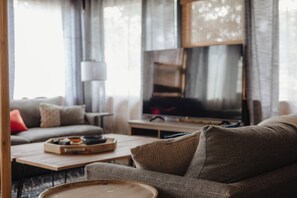 Smart-TV, DVD-spiller, bordtennis og bøker