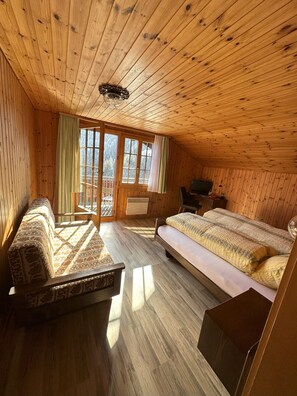 Rom | 1 soverom, dundyner, skrivebord og skrivebord for bærbar PC