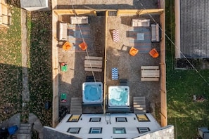 Terrace/patio - 10-Bedroom Escape with Fenced Yard and Games (Columbus)