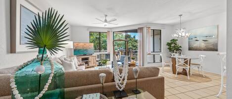 Smart TV, books, stereo, printers