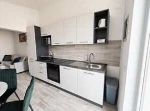 Apartment (Two bedroom Apartment with Terrace) | Private kitchen | Fridge - Apartments Sunset (Porec)