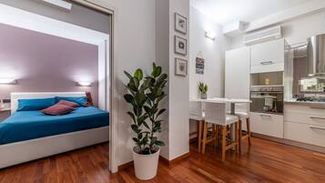 1 slaapkamer, een strijkplank/strijkijzer, wifi, beddengoed