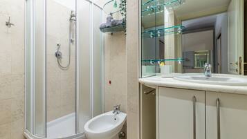 Dusche, Haartrockner, Handtücher