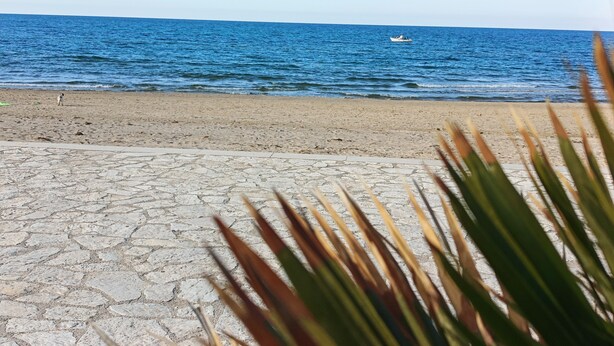 A beach with a stone pavement and a view of the sea. - Appartamenti Abate  Conchiglia Home  (Alcamo)