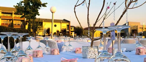 Outdoor wedding area