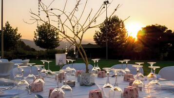 Outdoor wedding area