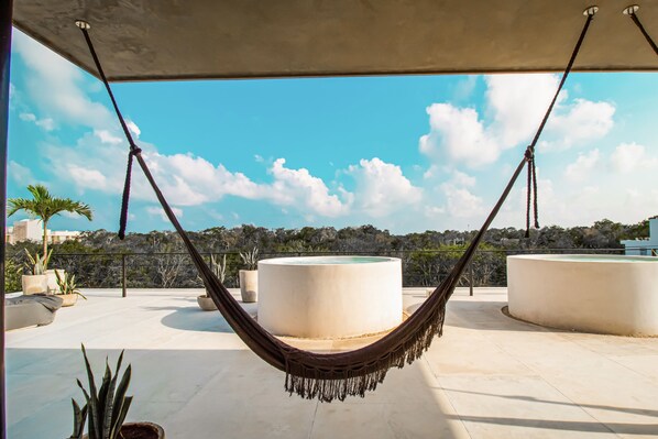 Terrace/patio - Cozy studio in the jungle with private pool plunge (Tulum)