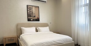 Design Apartment, 3 Bedrooms | 3 bedrooms, hypo-allergenic bedding, pillow-top beds, bed sheets - Kease Qurtubah A-2 Royal Design AZ48 (Riyadh)