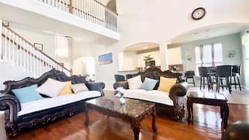 Smart TV, fireplace, computer monitors