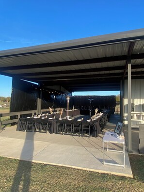 Outdoor banquet area