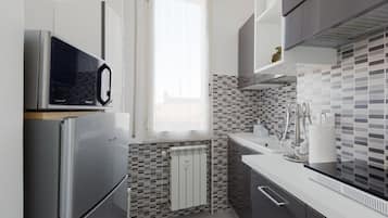 Kühlschrank, Mikrowelle, Herdplatte, Geschirrspüler