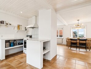 Fridge, oven, dishwasher, high chair