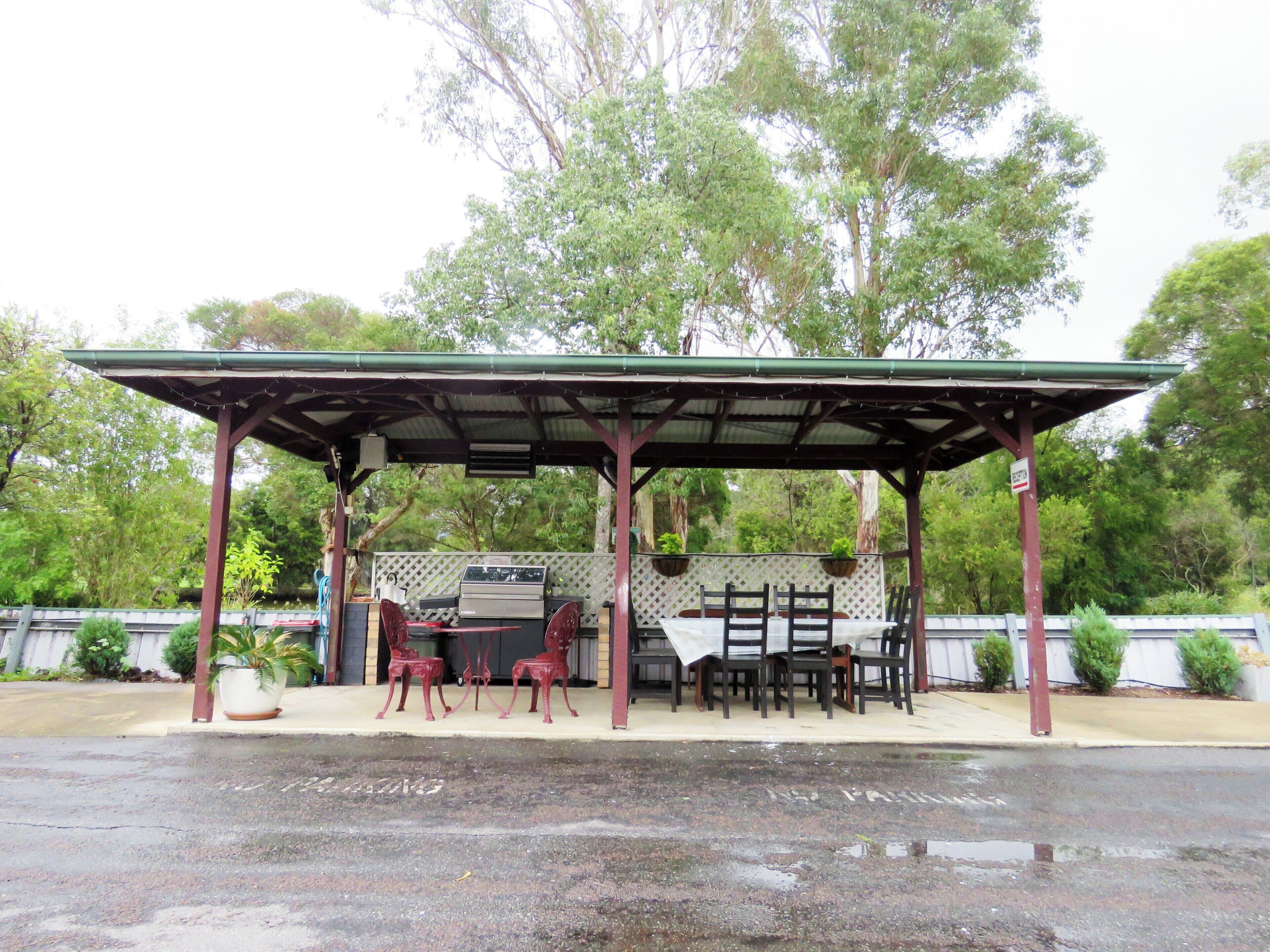 Outdoor banquet area