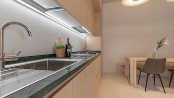 Fridge, oven, stovetop, dishwasher