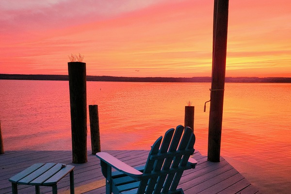 Enjoy beautiful sunsets from the dock