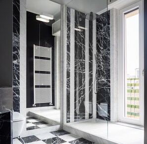 Ducha, secador de pelo, toallas