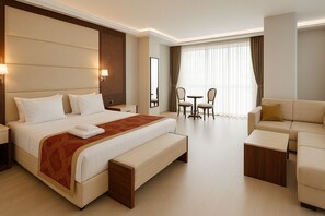 Deluxe Suite | Blackout drapes, soundproofing, iron/ironing board, free WiFi - Cevaher Hotel & Suites (Yomra)