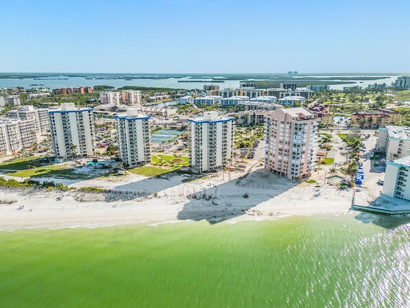 Condo, 1 Bedroom | Aerial view - Estero Beach and Tennis #1005 by RedAwning - 15% off through September 2024 (Fort Myers Beach)