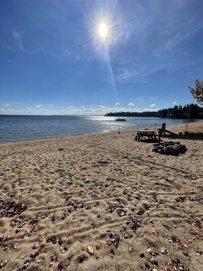 On the beach, sun loungers - SEBAGO LAKE BEACHFRONT - FRIDAY-FRIDAY RENTAL (Sebago)