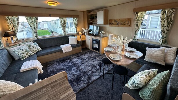 Cabin | Living area - A Beautiful, Dog Friendly Holiday Home (Mablethorpe)