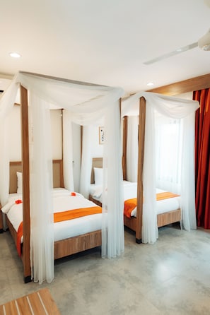 Standalone Bungalow Twin Room with Terrace | 2 Schlafzimmer, hochwertige Bettwaren, Pillowtop-Betten, Zimmersafe