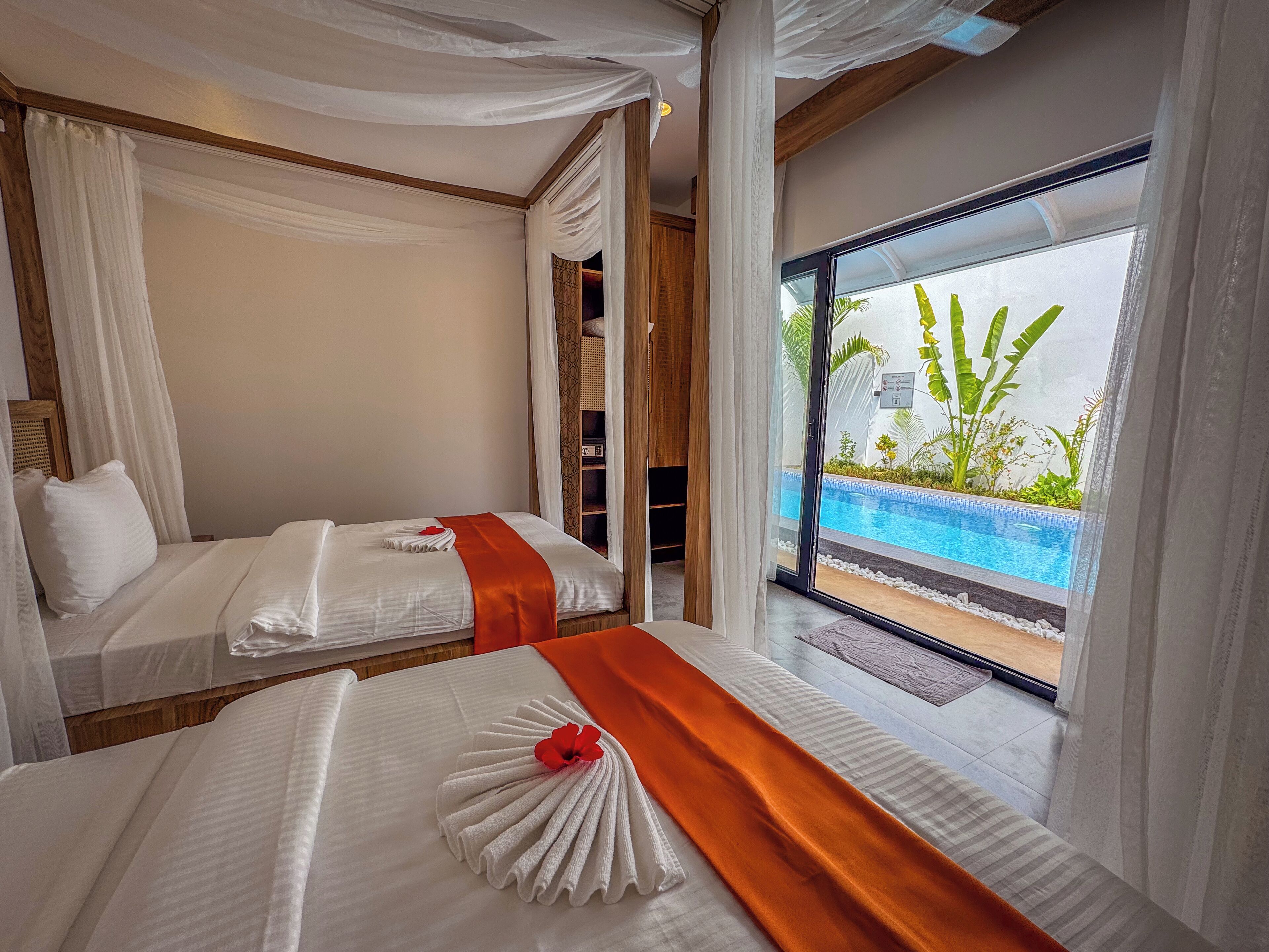 Superior Private Villa with Private Pool | Biancheria da letto di alta qualità, materassi a doppio strato