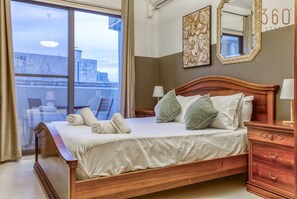 1 bedroom, desk, iron/ironing board, travel cot