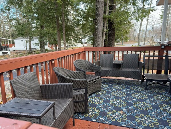 Property grounds - Cozy lake cottage with great deck, near all Point Sebago resort activities! (Casco)