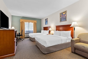 Room, 2 Queen Beds, Non Smoking | 1 bedroom, premium bedding, desk, iron/ironing board