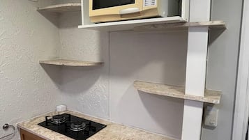 Apartamento | Cocina privada | Frigorífico, microondas, placa de cocina y hervidor eléctrico