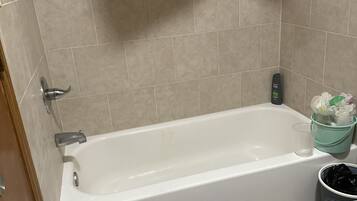 Hair dryer, soap, toilet paper