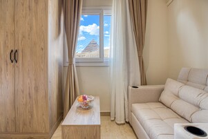 Deluxe Double Room With Panoramic Pyramids View | In-room safe, desk, blackout drapes, free WiFi