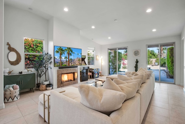 TV, fireplace, stereo, offices