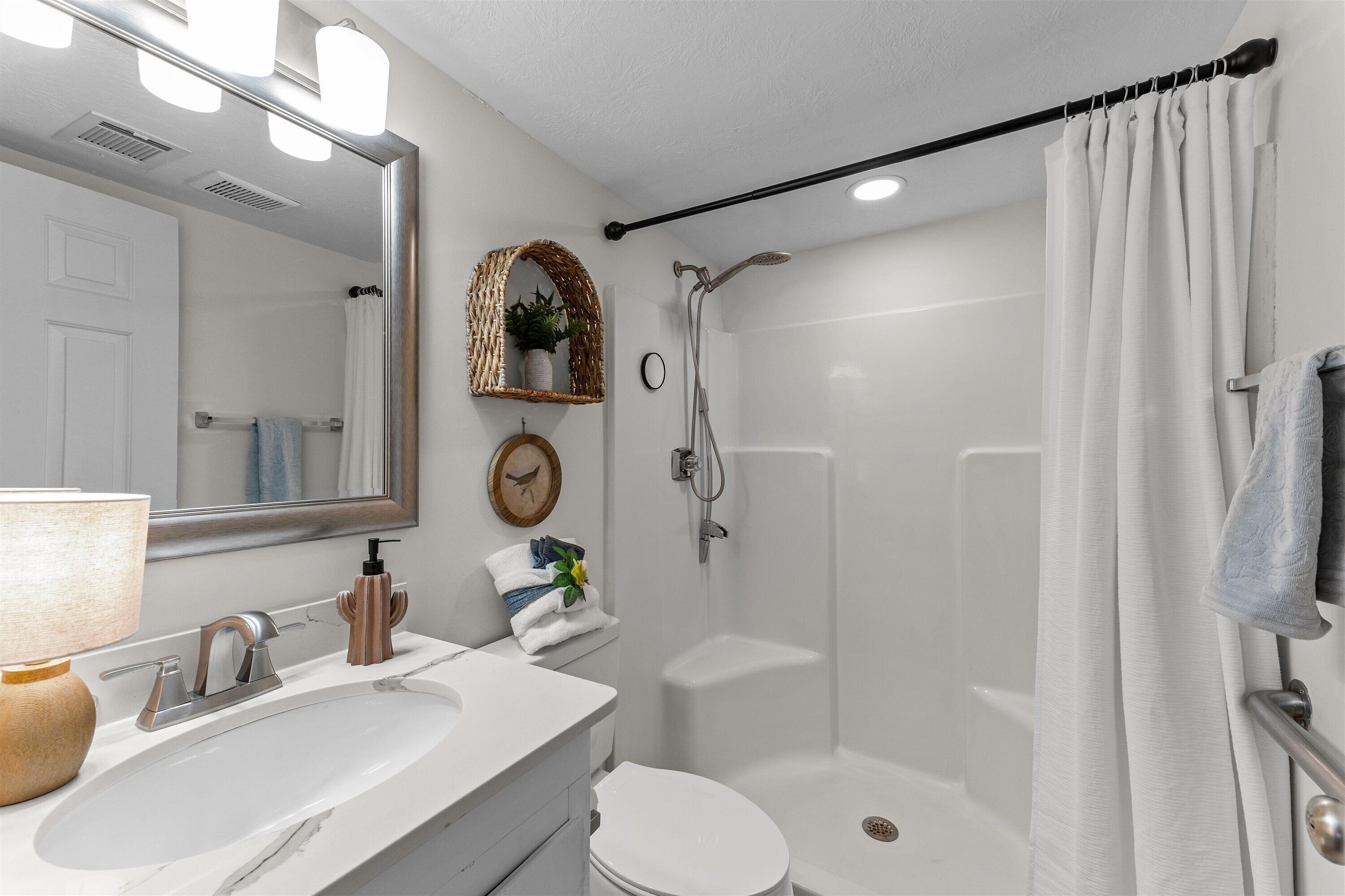 Hair dryer, towels