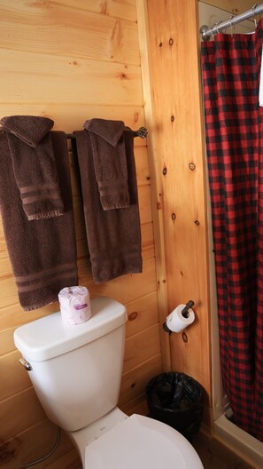 Serviettes fournies, savon, papier toilette