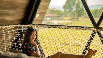 Sunshine A-Frame Cottage with Private Jacuzzi (Total: 1 Villa) | 1 bedroom, in-room safe, desk, blackout curtains