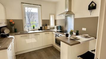 Fridge, oven, stovetop, dishwasher