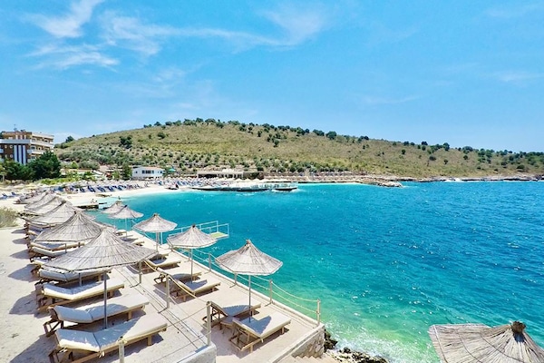 Private beach, white sand