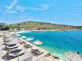 Private beach, white sand