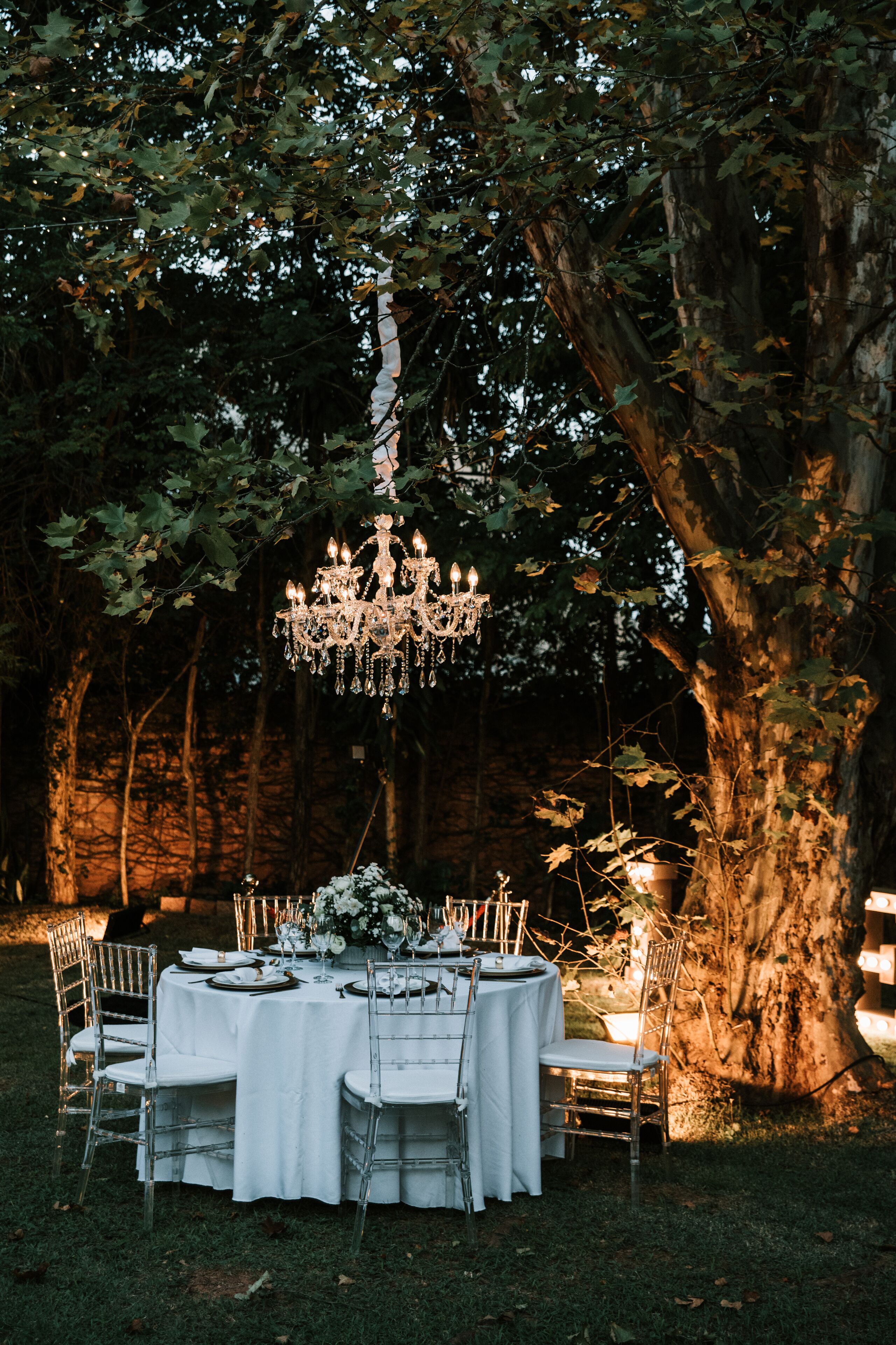 Outdoor banquet area
