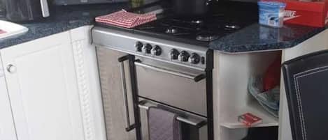 Chalet | Private kitchen | Fridge, microwave, oven, stovetop