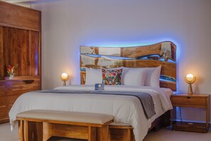 Suite junior, vistas al mar | 1 dormitorio, sábanas de algodón egipcio, ropa de cama de alta calidad